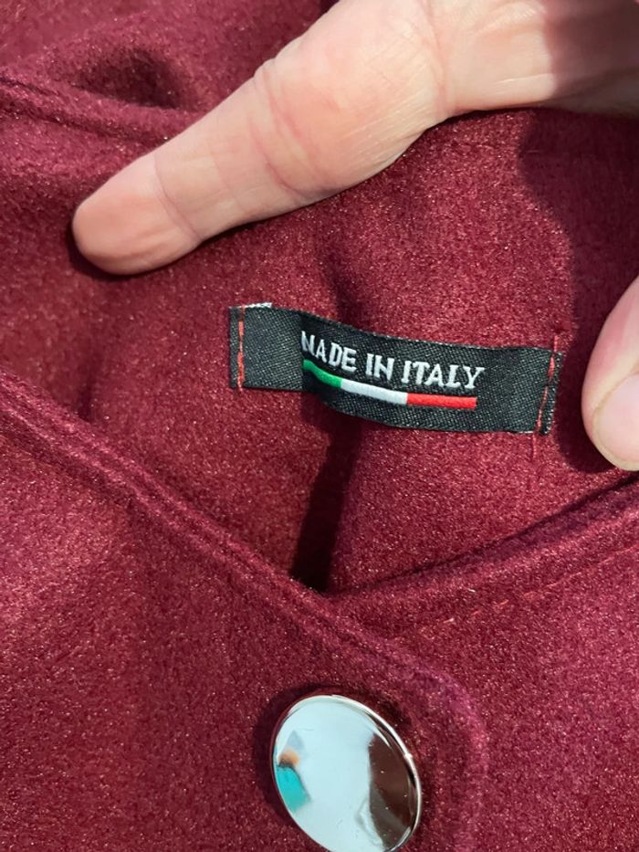 Veste manteau bordeaux manches trompette mi long neuf Fashion taille M - photo numéro 6