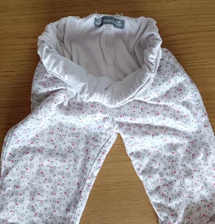 Pantalon doublé épais Mon Premier Major blanc rouge gris 6 mois 67 cm fille - photo numéro 5