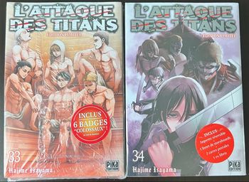 Manga L’Attaque des Titans Tomes 33 et 34 Edition Limitée Collector