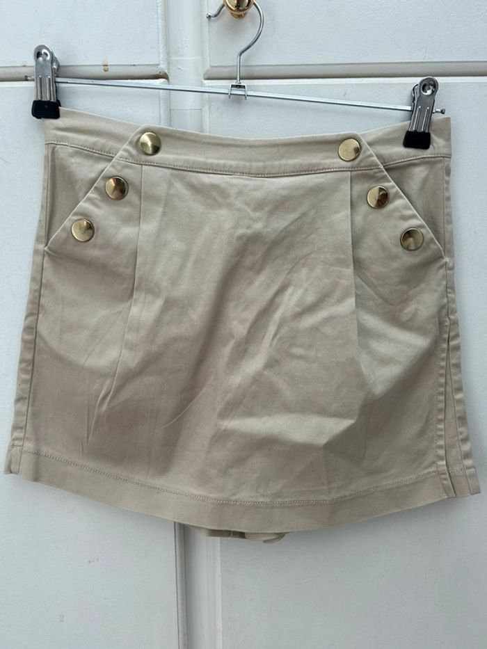 Jupe short beige en coton taille 12 ans cyrillus