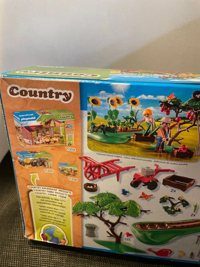 Playmobil country 71380 potager de la ferme tournesols pommier brouettes motoculteur neuf - photo numéro 8