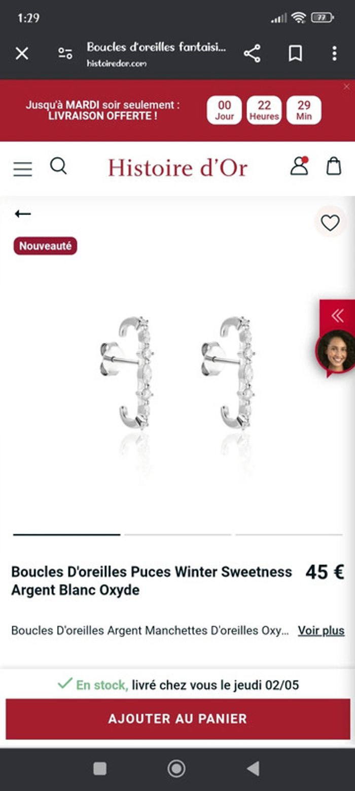 Paire de boucles d'oreilles argent - photo numéro 7
