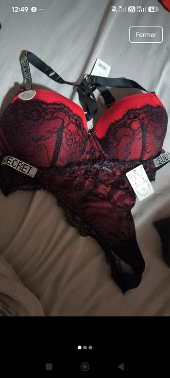 Magnifique Ensemble Lingerie Rouge & Noir -Neuf avec Étiquettes