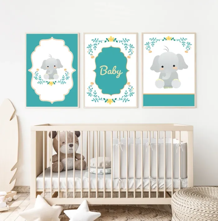Affiches “Baby Eléphant” pour chambre enfant - photo numéro 3
