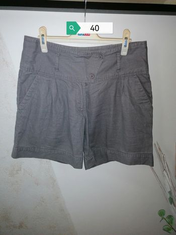 Short gris Lin et coton Blanche porte 40