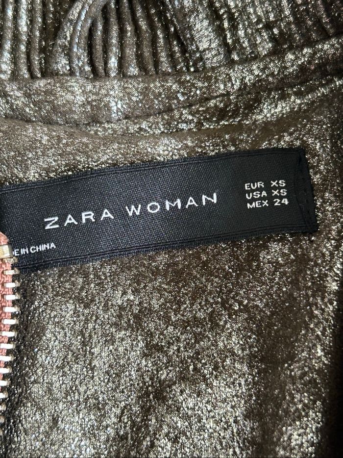 Blouson kaki et argenté Zara taille XS comme neuf - photo numéro 10