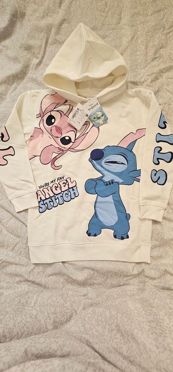 Sweat à capuche enfant Stitch & Angel – Neuf – 10 ans