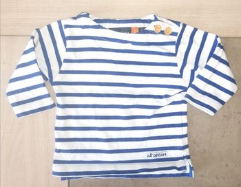 Haut manches longues marinière mixte / all'ocean / 6 mois 67cm