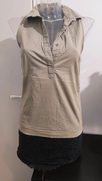 🦋 robe saharienne beige et noire dentelle comptoir des cotonniers taille 34