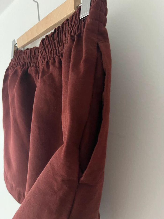 Short ample H&M en lin couleur marron taille S comme neuf - photo numéro 5