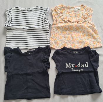 Lot tee-shirts fille 1 mois