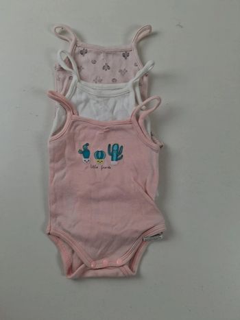 Lot 3 boddies Inextenso taille 3/6 mois