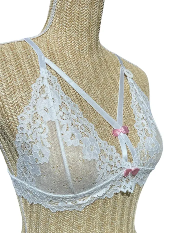 Soutien-gorge Lara Rectangle à dentelle Blanc Taille XL Neuf - photo numéro 2