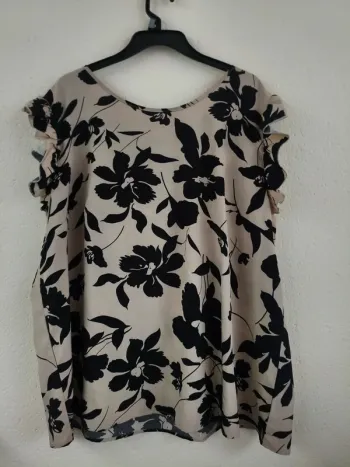 Blouse beige et noire - Shein Curve - taille 52