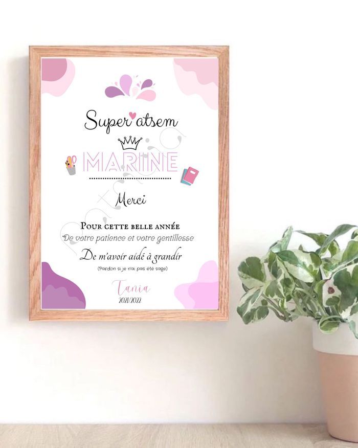 Affiche maîtresse maître atsem Aesh nounou … personnalisée - photo numéro 3