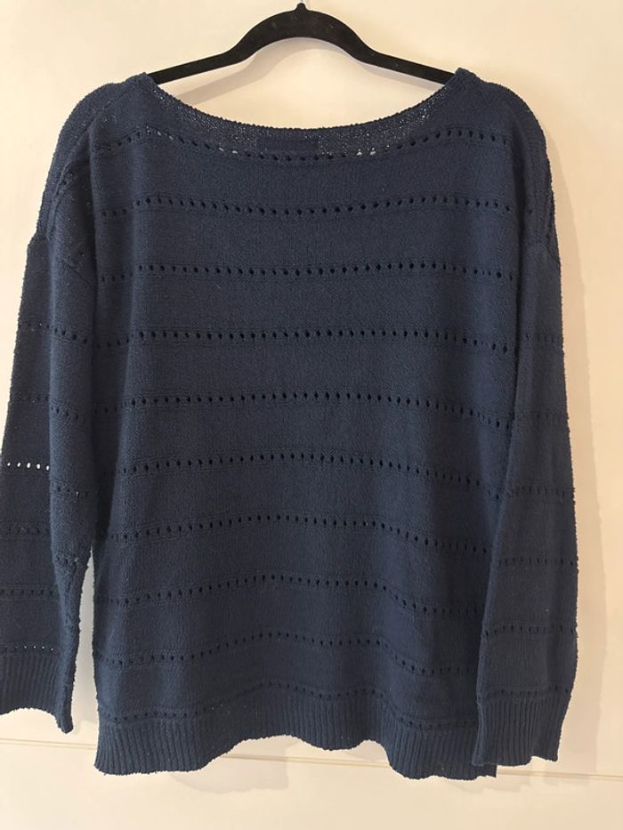 Pull bleu marine ajouré Shein – Taille M – Comme neuf - photo numéro 3