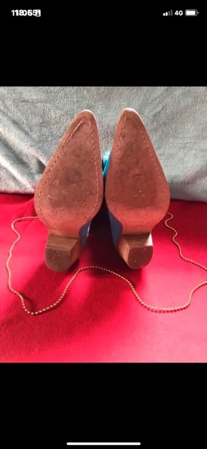 Santiags p38 bleu turquoise - photo numéro 3