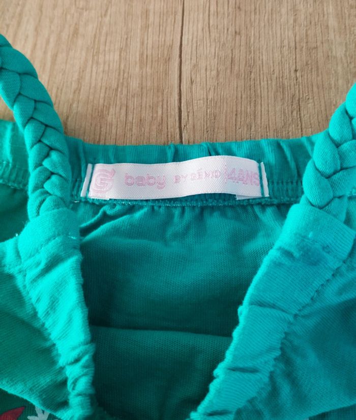 Petite robe bretelles fille verte taille 4 ans Petite Miss à la plage Gémo - photo numéro 3