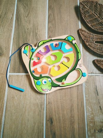 🐢Planche/panneau magnétique aimantée la tortue labyrinthe en bois marque Hape