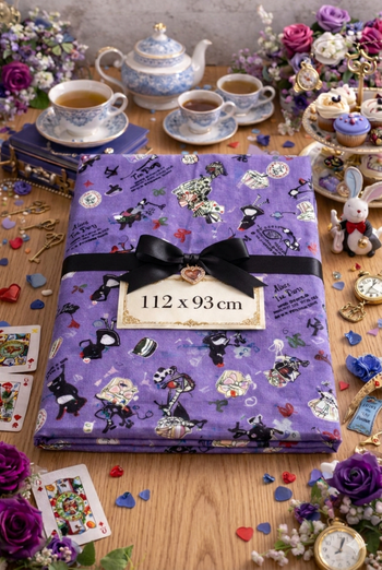 Tissu Kokka Oxford Alice au Pays des Merveilles Violet 112x93cm 100% Coton DIY