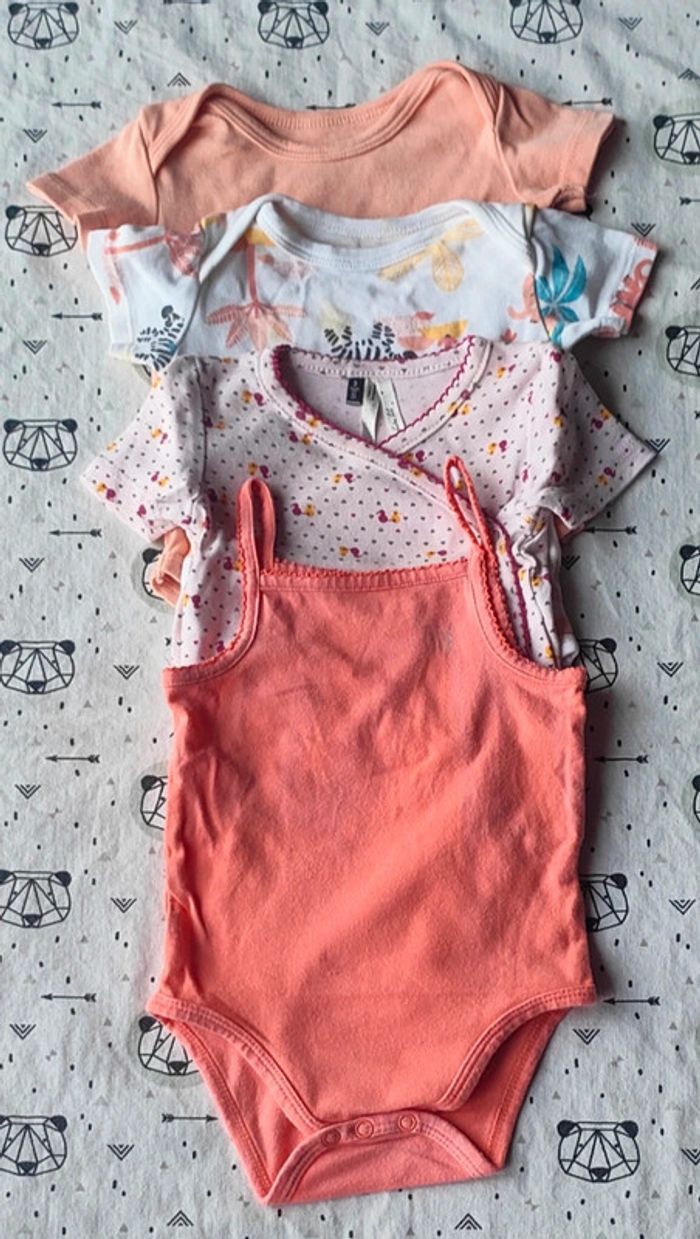Lot de 4 bodies MC fille taille 3 mois - photo numéro 2