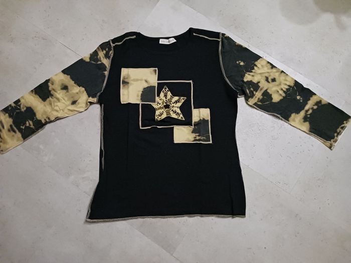 top noir et beige manches longues Taille 1 Julie Guerlande Neuf - photo numéro 2