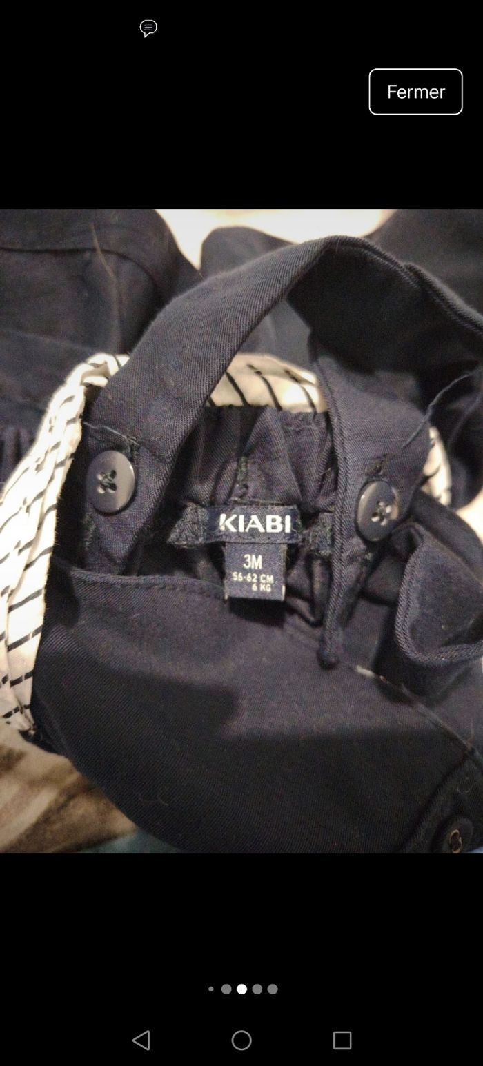 Robe Kiabi 3 mois – Bleu marine avec ceinture, TBE - photo numéro 4