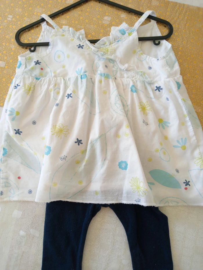 Ensemble été robe caleçon bébé fille