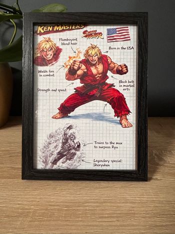 Cadre Ken Masters – Street Fighter – 13×18 – Bois noir