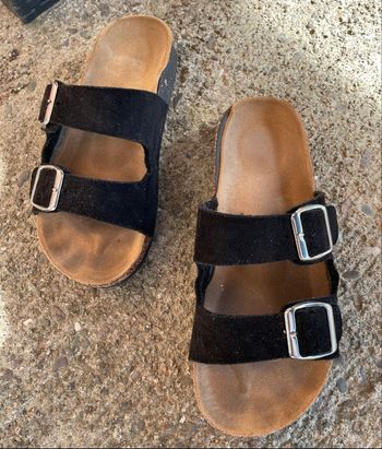 Claquette Mules Double Strap Matière Daim Femme Taille 38