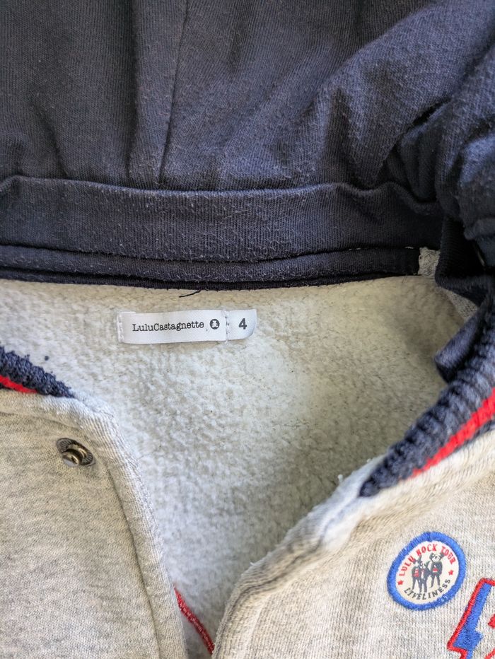 Veste zippée capuche rock lulu castagnette 4 ans - photo numéro 2