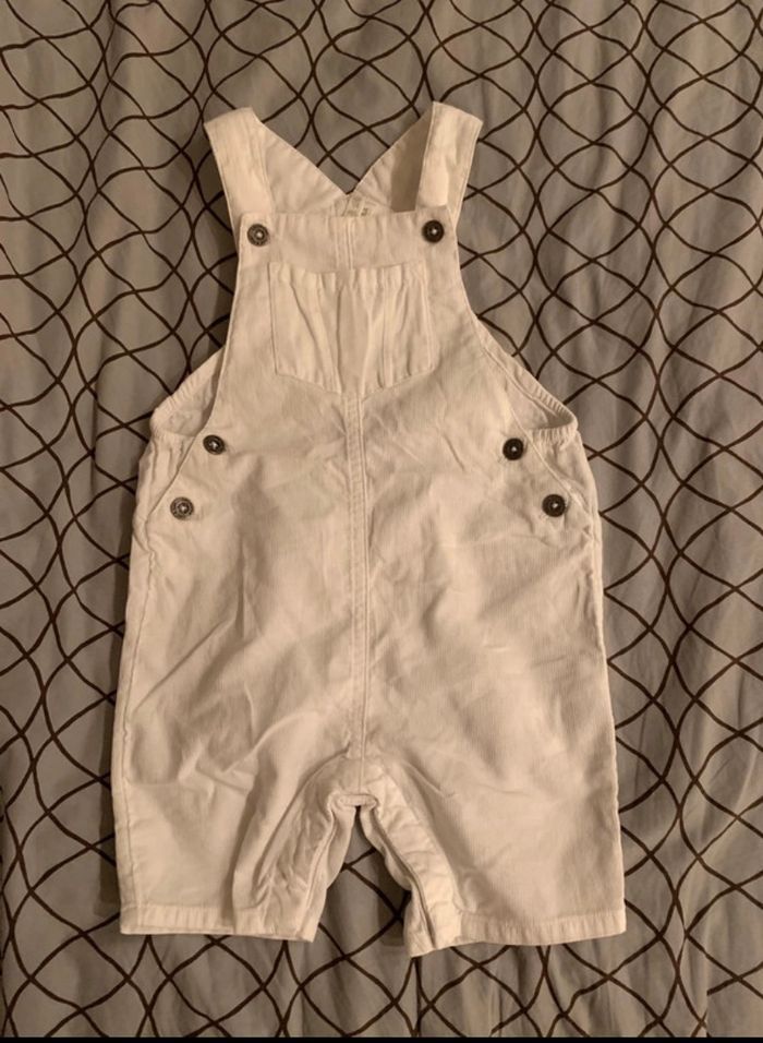 salopette d’été bébé garçon effet velour côtelé