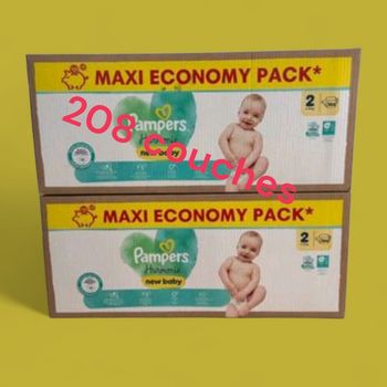 2 cartons couches Pampers taille 2