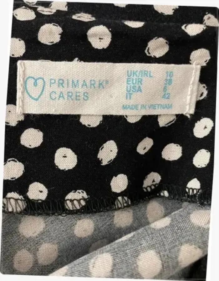 Jupe fluide satinée noire à pois blanc Primark - photo numéro 5