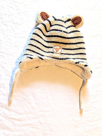 Bonnet Orchestra Cache Oreilles Chaud Rayures Oreilles Ficelles Accessoire Petits Enfants Bébés