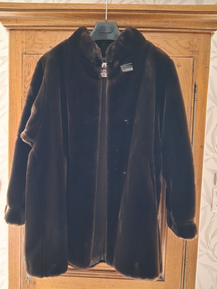 Veste fourrure doublée marron