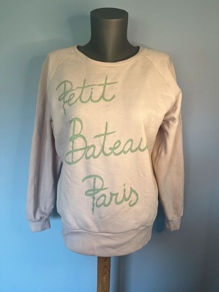 Pull rose très pâle col rond Petit Bateau taille M