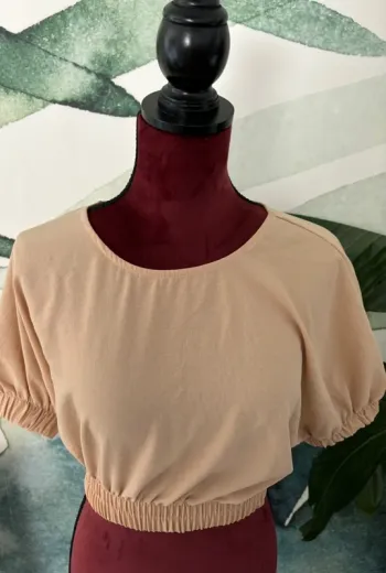 T t-shirt court Zara beige S