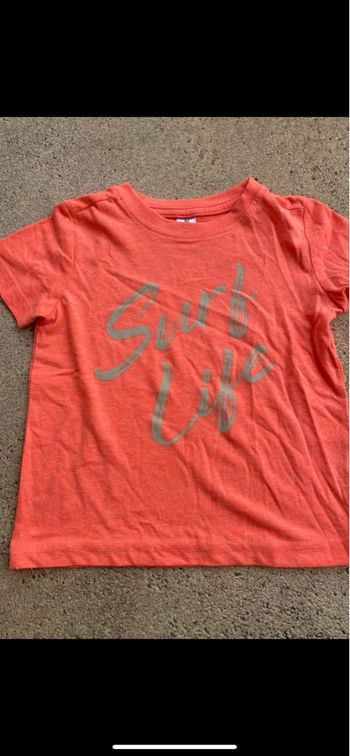 Tee shirt orange et beige