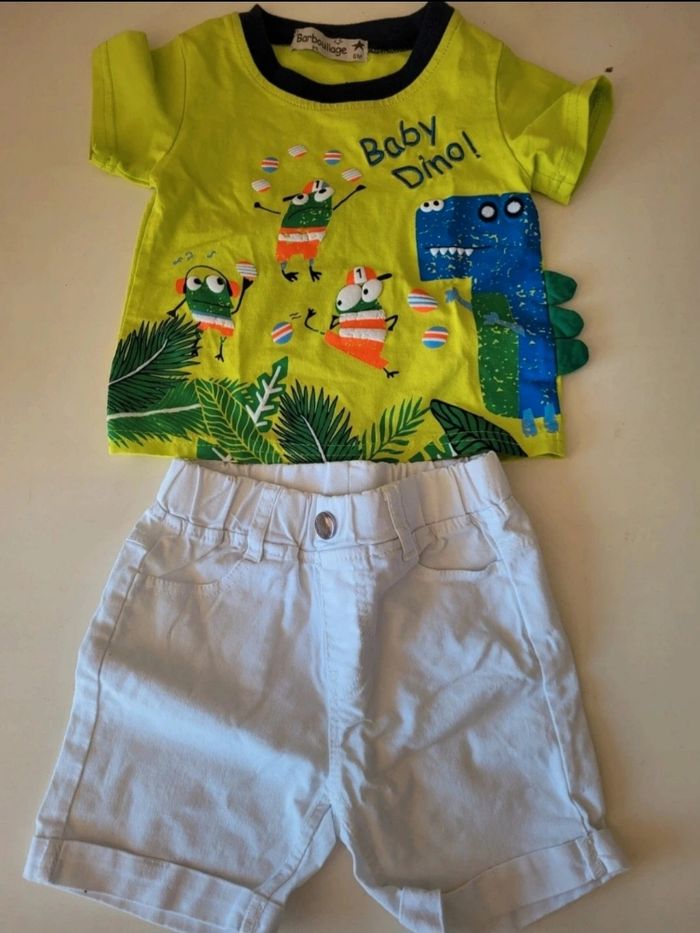 Lot 4 ensembles shorts +tee-shirts 6 mois marques mélangé - photo numéro 4