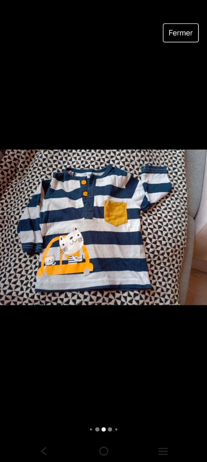 Lot de 9 t-shirts à manches longues 6 mois - photo numéro 6