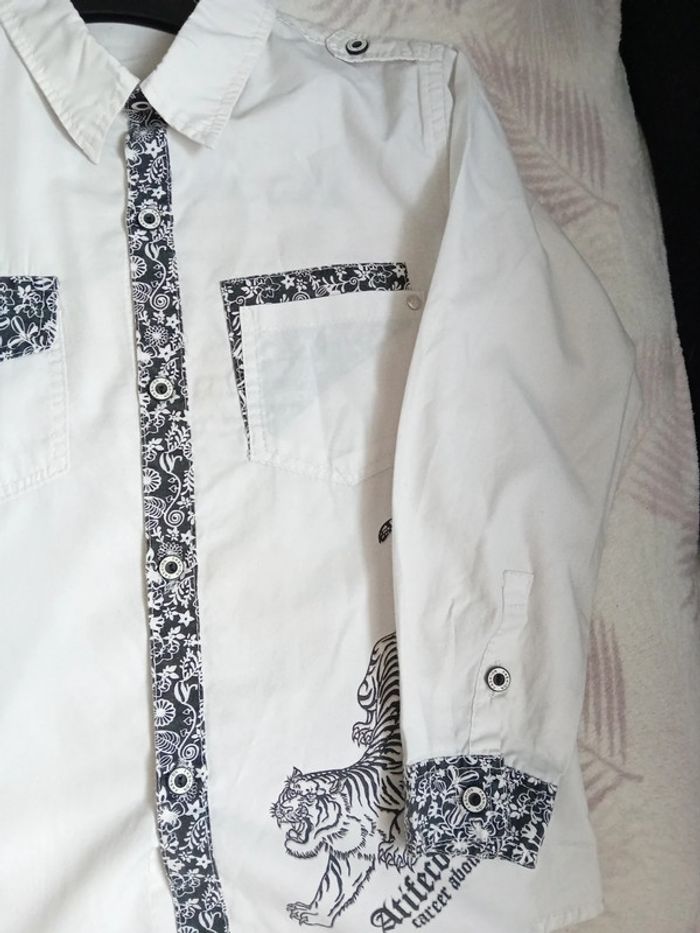 Chemise Blanche Motif Tigre 🐅 - photo numéro 4