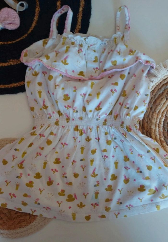 Ensemble bébé fille fleurie débardeur bretelles et short culotte été - photo numéro 6