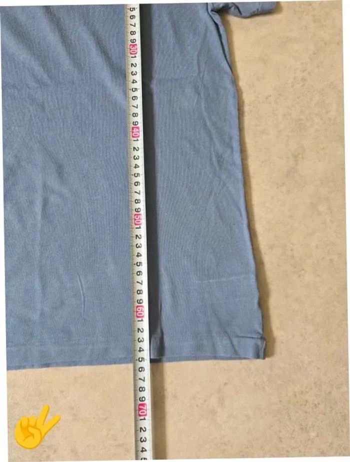 T-shirt Ralph Lauren M coupe col V bleu Homme Men tee3b - photo numéro 5