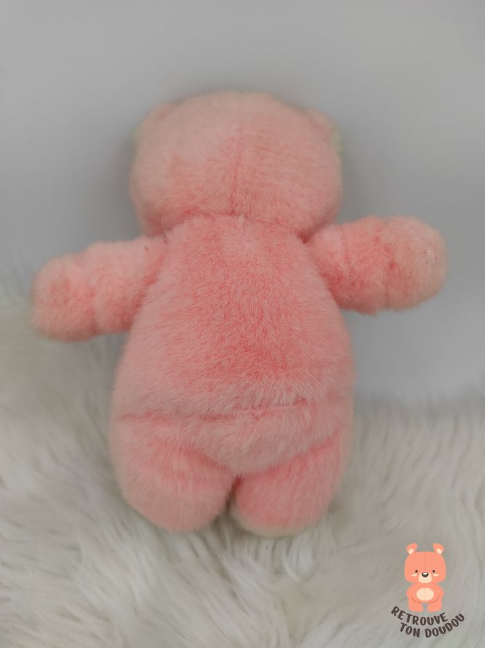 Peluche Ours rose langue rouge Vintage 1980' - photo numéro 2