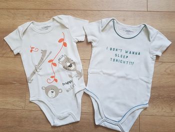 Lot de 2 bodies manches courtes 12 mois