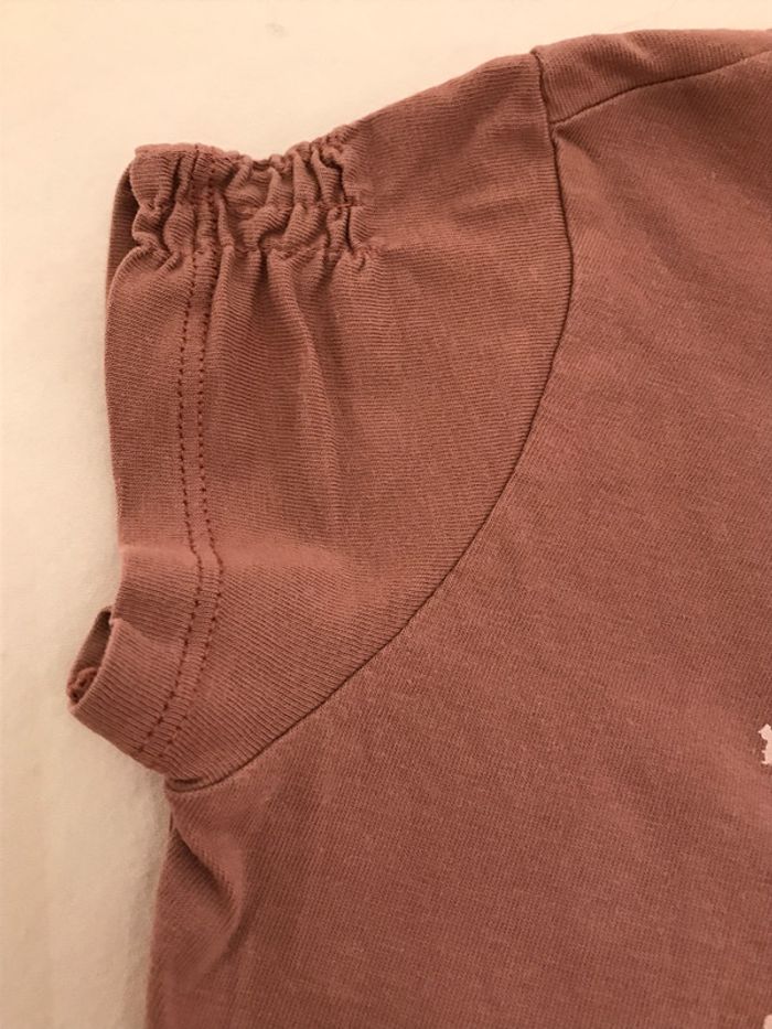 Tee-Shirt manches courtes rose Lie de vin - photo numéro 2