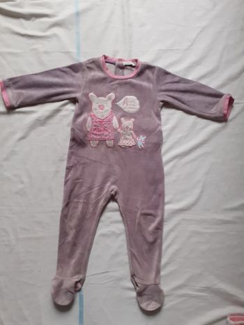 Babygros lilas motif oursons