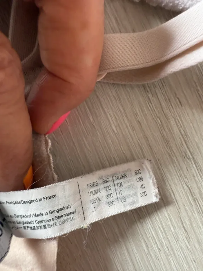 Soutien gorge rembourré 95C ETAM beige rosé - photo numéro 4