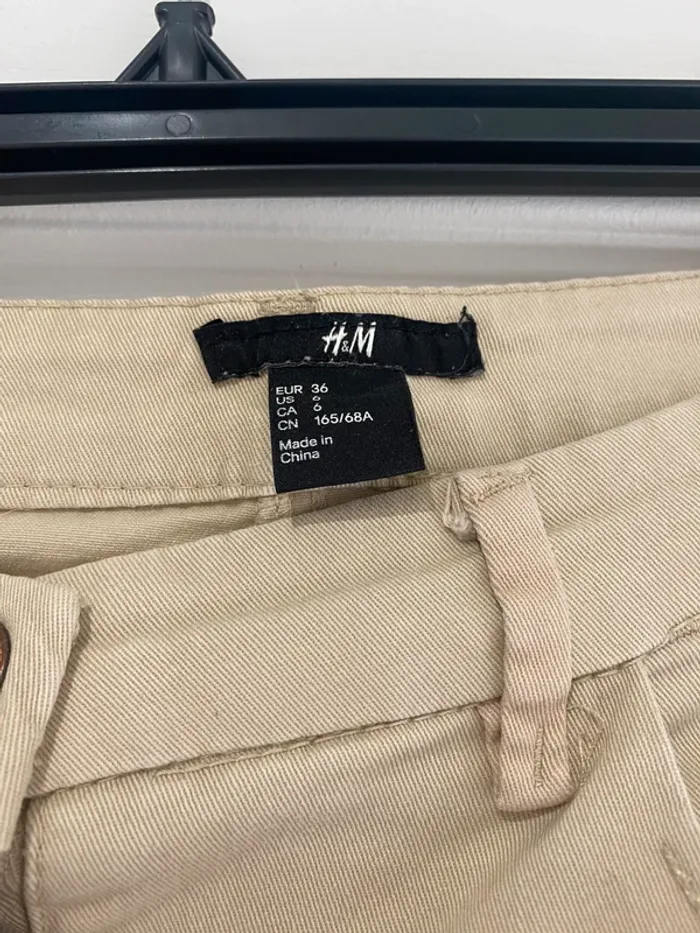 Jeans skinny beige clair H&M taille S 36 taille haute - photo numéro 3